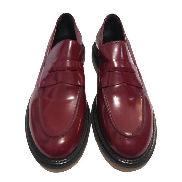 AGL Sirena Moc Toe Penny Loafer Burgundy Slip On Shoe - Picture 3 of 10